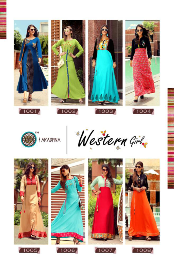 Aradhna Western Girl Kurti Set Supplier Aradhna Western Girl Kurti Set Supplier